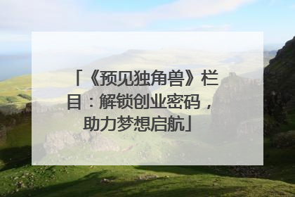 《预见独角兽》栏目：解锁创业密码，助力梦想启航