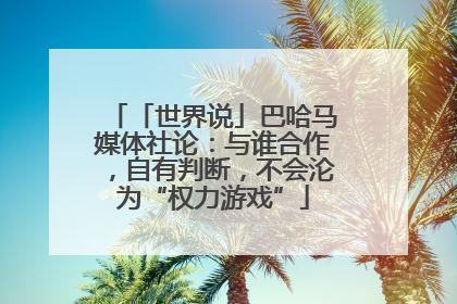 「世界说」巴哈马媒体社论：与谁合作，自有判断，不会沦为“权力游戏”