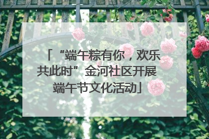 “端午粽有你，欢乐共此时”金河社区开展端午节文化活动