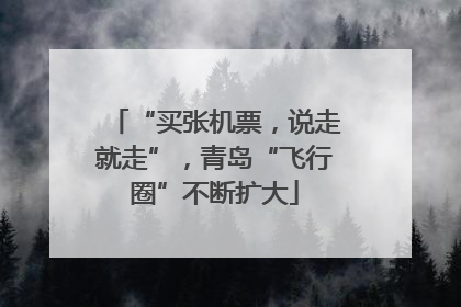 “买张机票，说走就走”，青岛“飞行圈”不断扩大