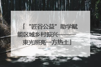 “匠谷公益”助学赋能区域乡村振兴——一束光照亮一方热土