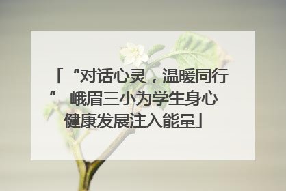 “对话心灵，温暖同行” 峨眉三小为学生身心健康发展注入能量