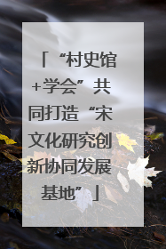 “村史馆+学会”共同打造“宋文化研究创新协同发展基地”