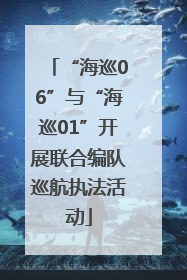 “海巡06”与“海巡01”开展联合编队巡航执法活动