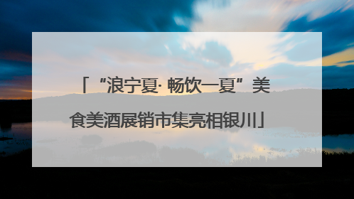 “浪宁夏· 畅饮一夏”美食美酒展销市集亮相银川
