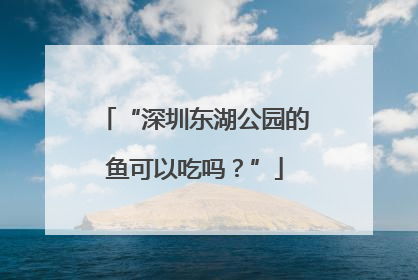 “深圳东湖公园的鱼可以吃吗？”