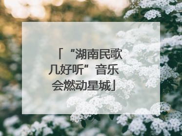 “湖南民歌几好听”音乐会燃动星城