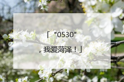 “0530”，我爱菏泽！
