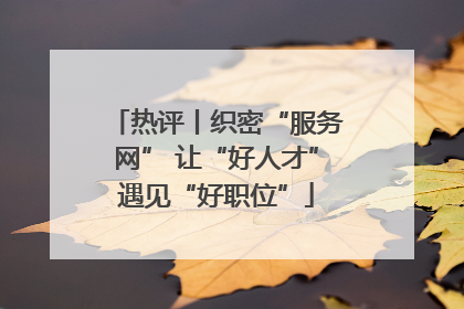 热评丨织密“服务网” 让“好人才”遇见“好职位”