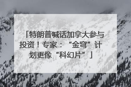 特朗普喊话加拿大参与投资！专家：“金穹”计划更像“科幻片”