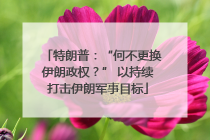 特朗普：“何不更换伊朗政权？” 以持续打击伊朗军事目标