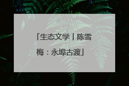 生态文学丨陈雪梅：永埠古渡