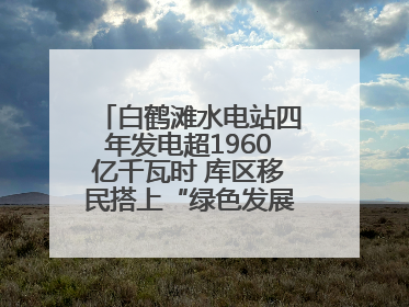 白鹤滩水电站四年发电超1960亿千瓦时 库区移民搭上“绿色发展快车”