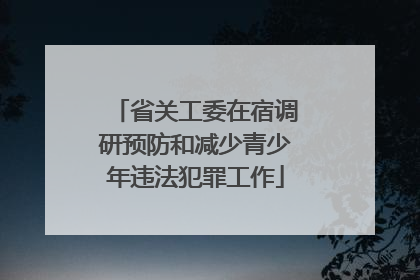 省关工委在宿调研预防和减少青少年违法犯罪工作
