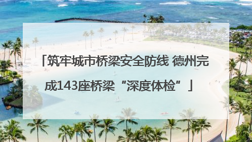 筑牢城市桥梁安全防线 德州完成143座桥梁“深度体检”