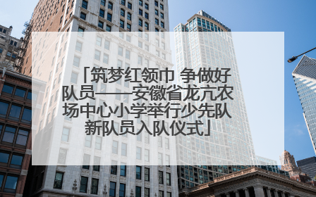 筑梦红领巾 争做好队员——安徽省龙亢农场中心小学举行少先队新队员入队仪式