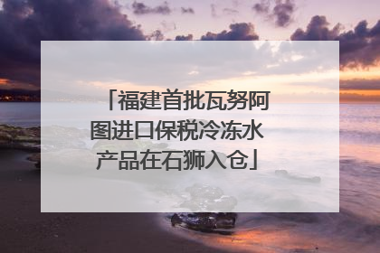 福建首批瓦努阿图进口保税冷冻水产品在石狮入仓