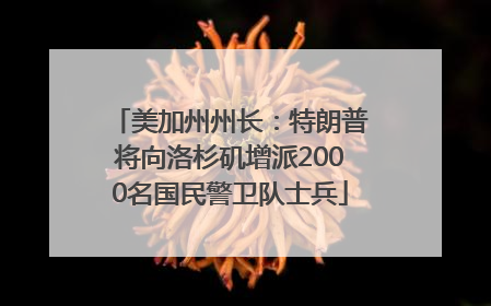 美加州州长：特朗普将向洛杉矶增派2000名国民警卫队士兵
