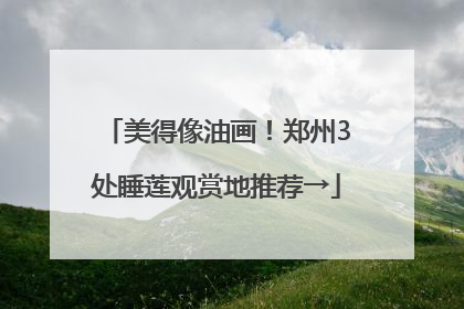 美得像油画！郑州3处睡莲观赏地推荐→