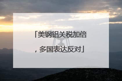 美钢铝关税加倍，多国表达反对