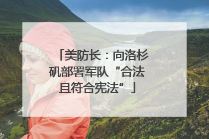 美防长：向洛杉矶部署军队“合法且符合宪法”