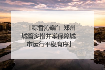 粽香沁端午 郑州城管多措并举保障城市运行平稳有序