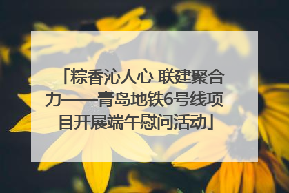 粽香沁人心 联建聚合力——青岛地铁6号线项目开展端午慰问活动