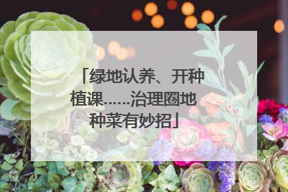 绿地认养、开种植课……治理圈地种菜有妙招