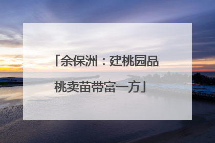 余保洲：建桃园品桃卖苗带富一方