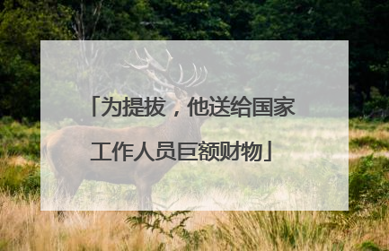 为提拔，他送给国家工作人员巨额财物