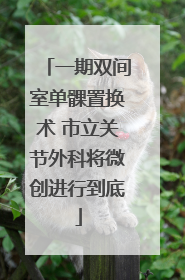 一期双间室单髁置换术 市立关节外科将微创进行到底