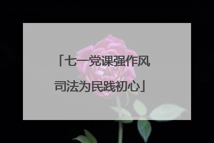 七一党课强作风 司法为民践初心