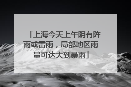 上海今天上午阴有阵雨或雷雨，局部地区雨量可达大到暴雨