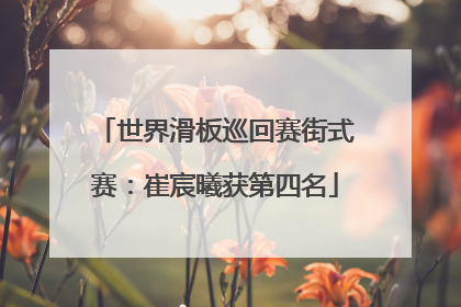 世界滑板巡回赛街式赛：崔宸曦获第四名