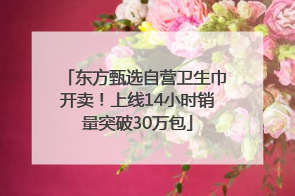 东方甄选自营卫生巾开卖！上线14小时销量突破30万包