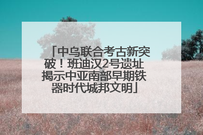 中乌联合考古新突破！班迪汉2号遗址揭示中亚南部早期铁器时代城邦文明