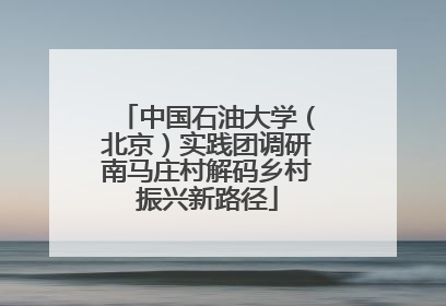 中国石油大学（北京）实践团调研南马庄村解码乡村振兴新路径