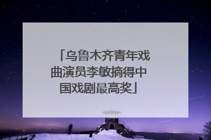 乌鲁木齐青年戏曲演员李敏摘得中国戏剧最高奖