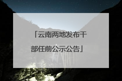 云南两地发布干部任前公示公告