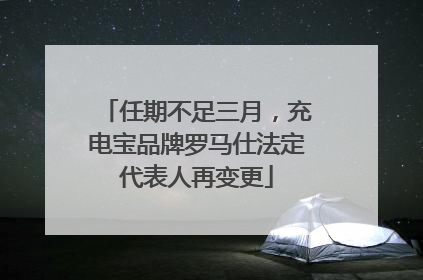 任期不足三月，充电宝品牌罗马仕法定代表人再变更