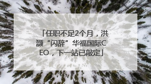 任职不足2个月，洪灏“闪辞”华福国际CEO，下一站已敲定