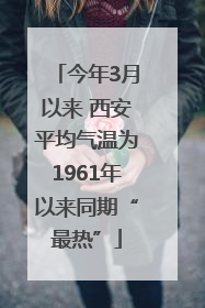 今年3月以来 西安平均气温为1961年以来同期“最热”
