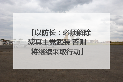 以防长：必须解除黎真主党武装 否则将继续采取行动