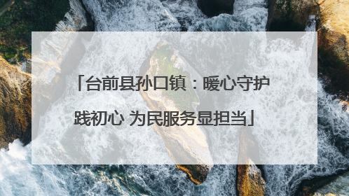 台前县孙口镇：暖心守护践初心 为民服务显担当
