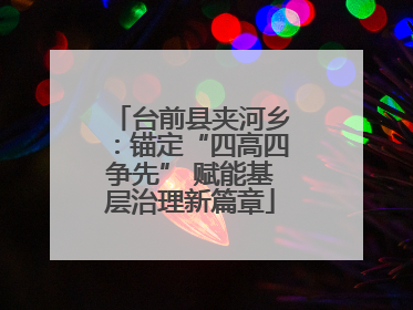 台前县夹河乡：锚定“四高四争先” 赋能基层治理新篇章
