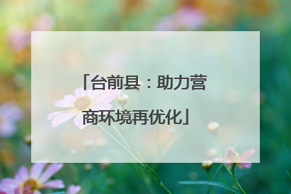 台前县：助力营商环境再优化
