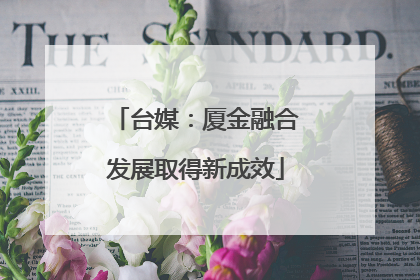 台媒：厦金融合发展取得新成效