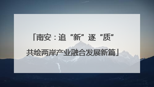 南安：追“新”逐“质” 共绘两岸产业融合发展新篇