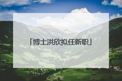 博士洪欣拟任新职