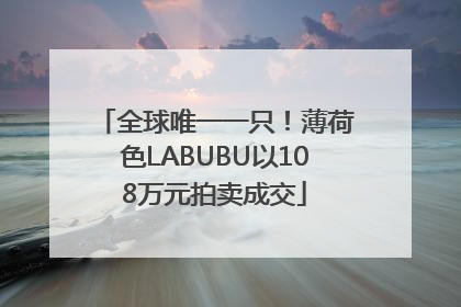 全球唯一一只！薄荷色LABUBU以108万元拍卖成交